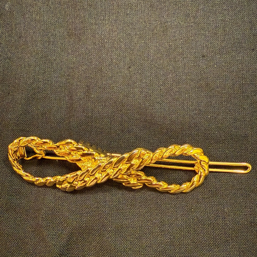 Celine Gold Twisted Chain Hairclip